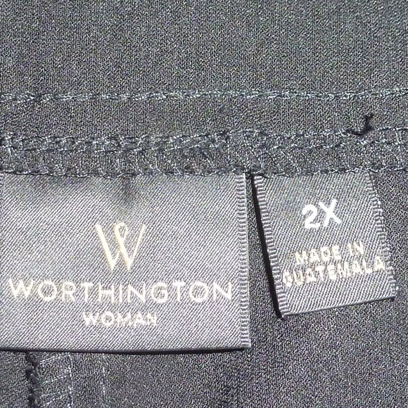 Black Stretchy  Straight Pull-On Elastic waistline Sz XL - Picture 3 of 9